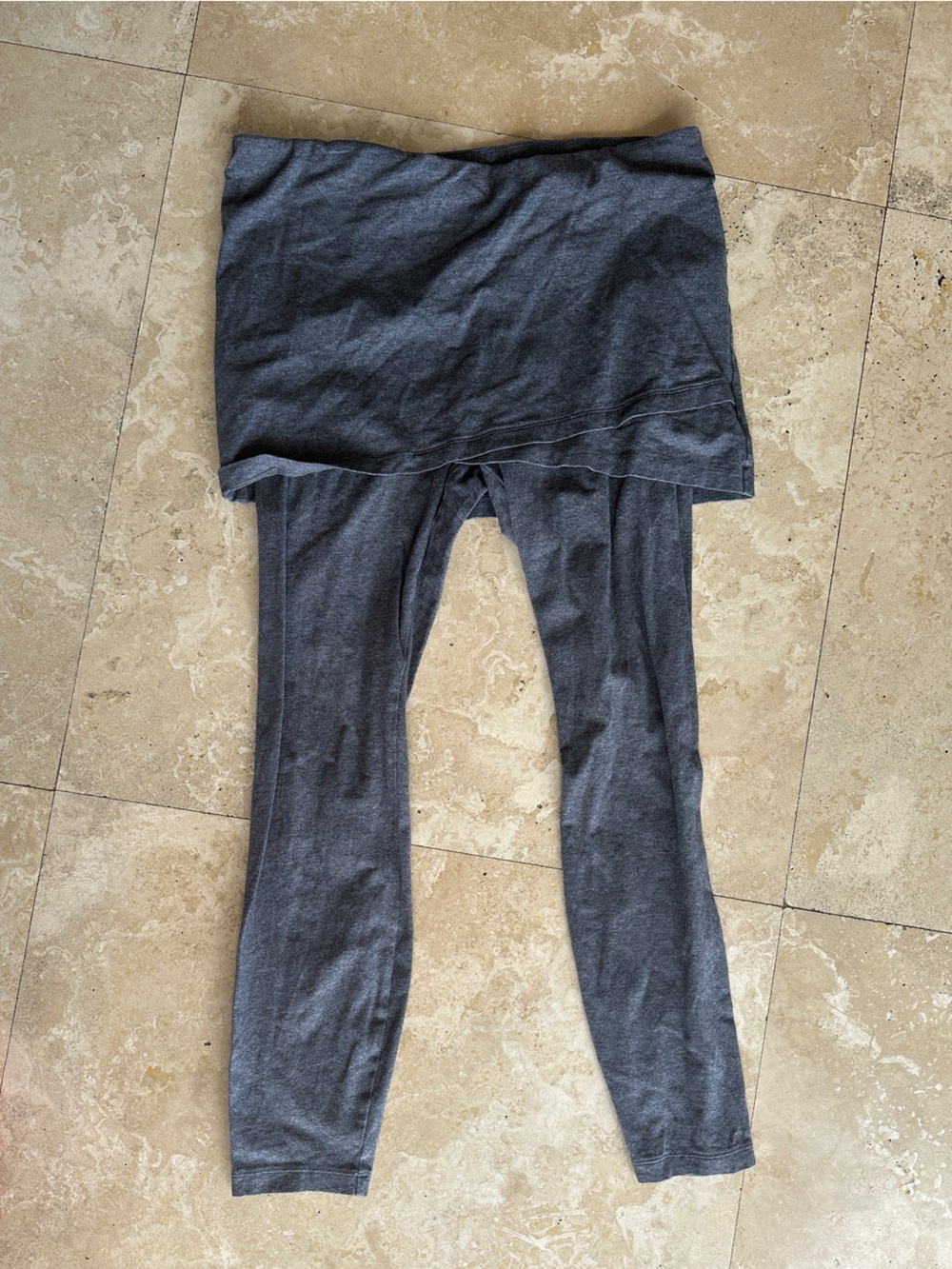 CAbi Heather Gray Knit Layering Skirt-Legging